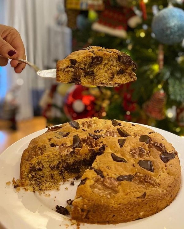Çikolatalı Cevizli Kurabiye Kek —