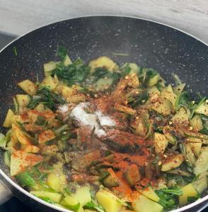 patatesli ıspanaklı ve mantarlı graten